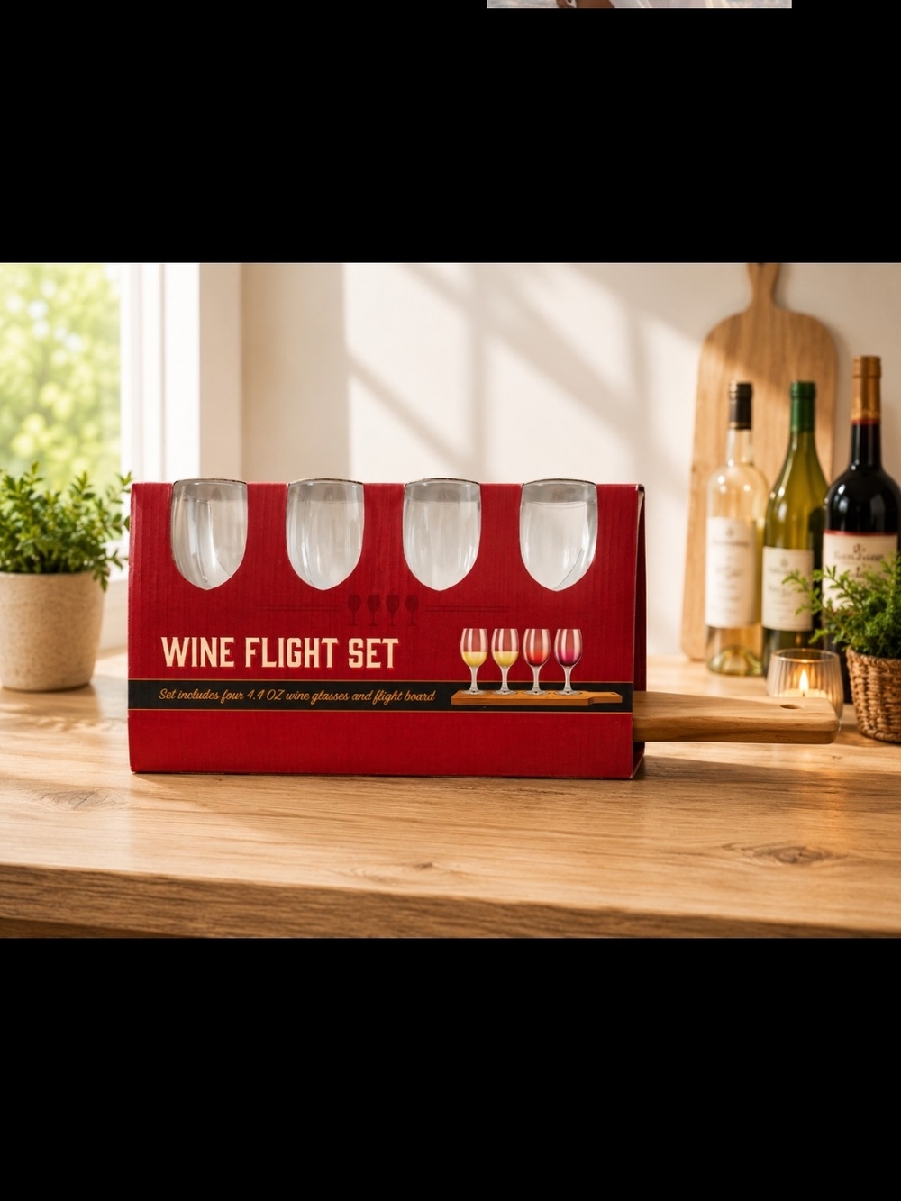 Wine Flight Set with Red Presentation Box - Brand Not Visible